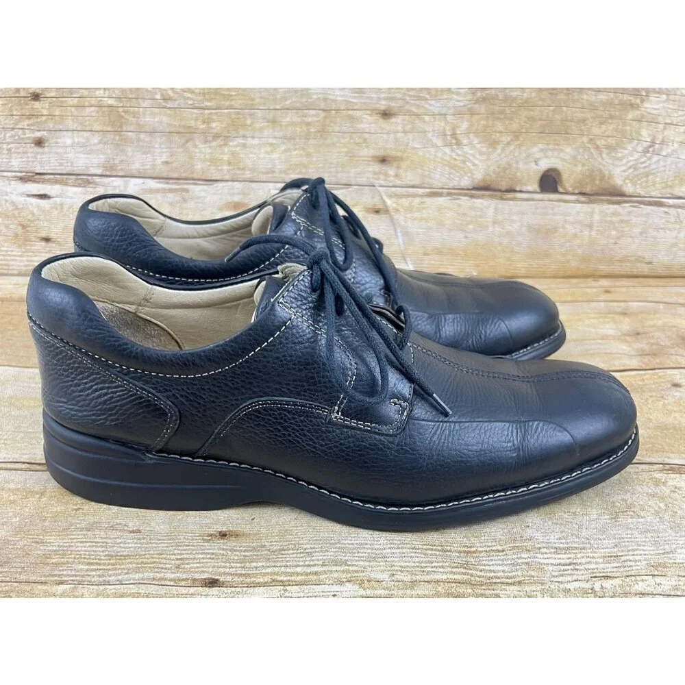 JOHNSTON & MURPHY Shuler Bicycle Black‎ Sheepskin Leather Oxfords Shoes 9 D